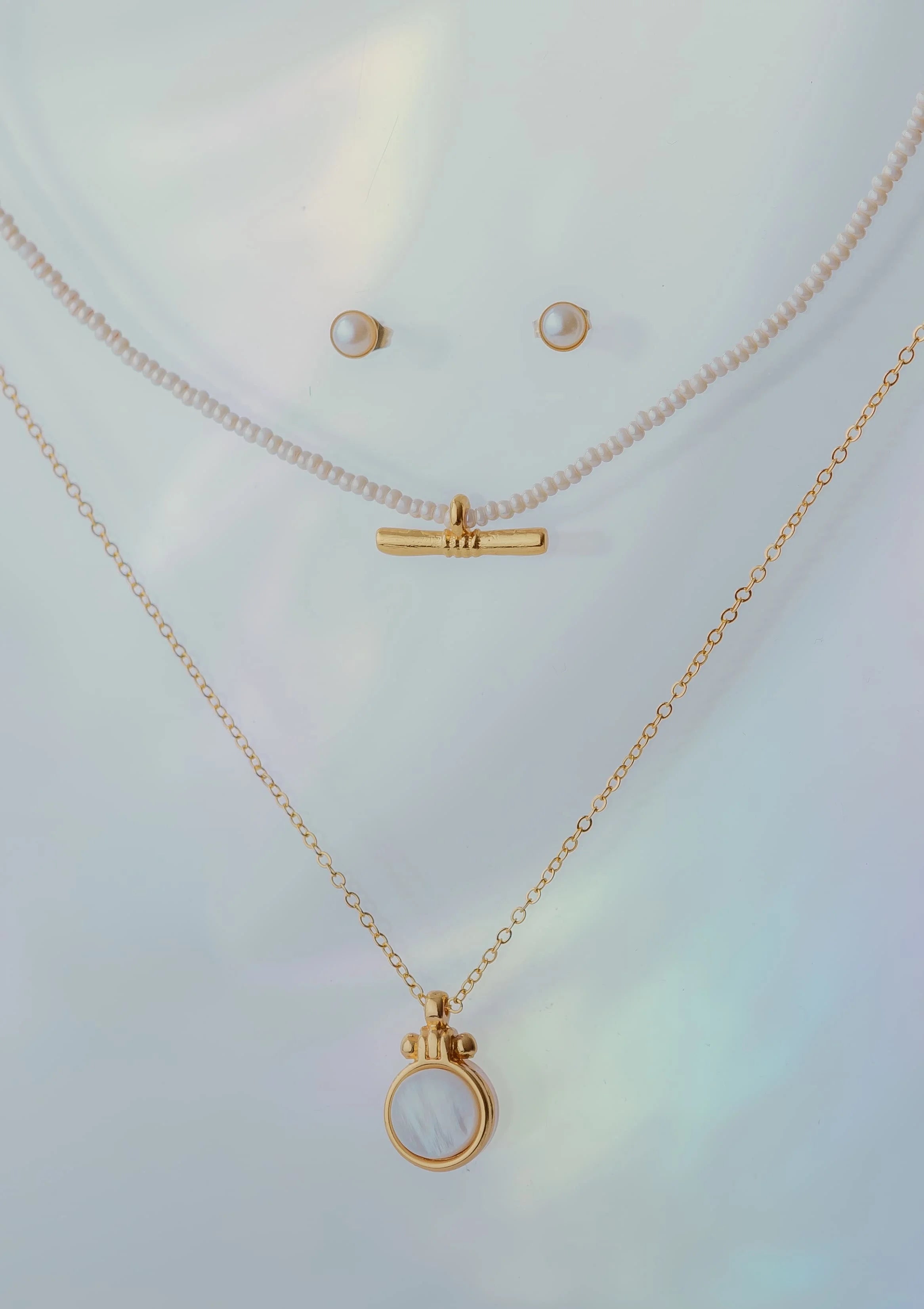 Juego Collar & Choker Serenidad (Set Collares + Aretes)